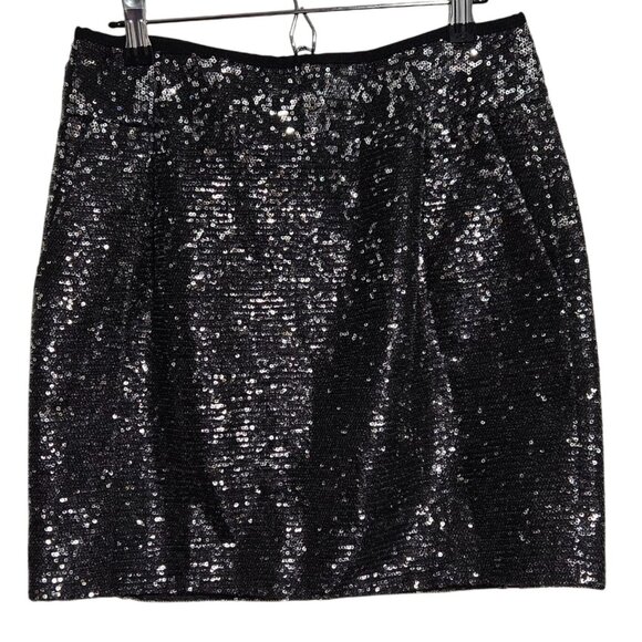 J Crew Black Sequin Mini Skirt Womens Size 2 Evening Holiday New Years Party - Picture 1 of 7